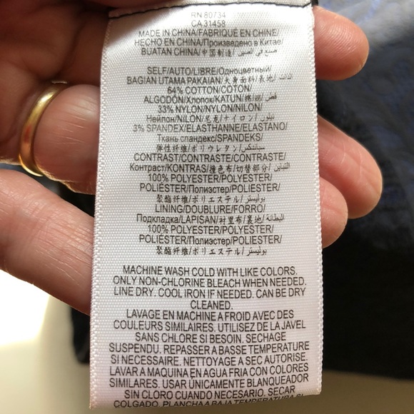 BCBGMaxazria 0 black/navy lace midi dress NWT - Picture 5 of 6